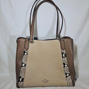Kate Spade Purse – Taupe with Snakeskin Accent